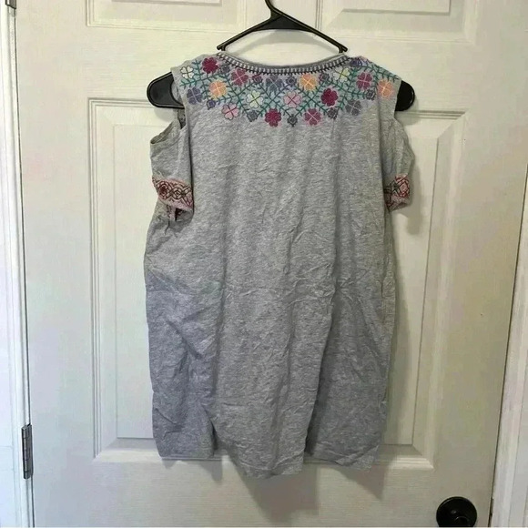 Johnny Was Womens Clover Cold-Shoulder Embroidered Blouse Sz XS - Picture 6 of 7